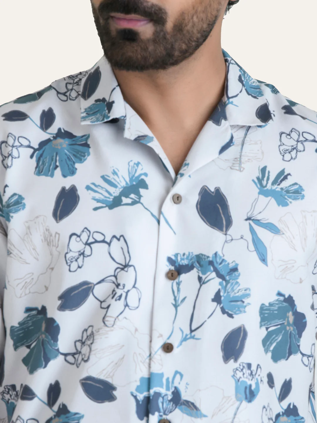 Blue Printed Rayon Shirt - Image 6