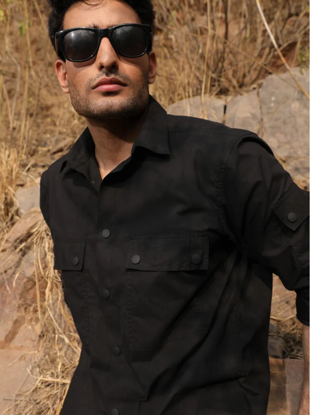 Black Utility Box Fit Shirt - Image 3