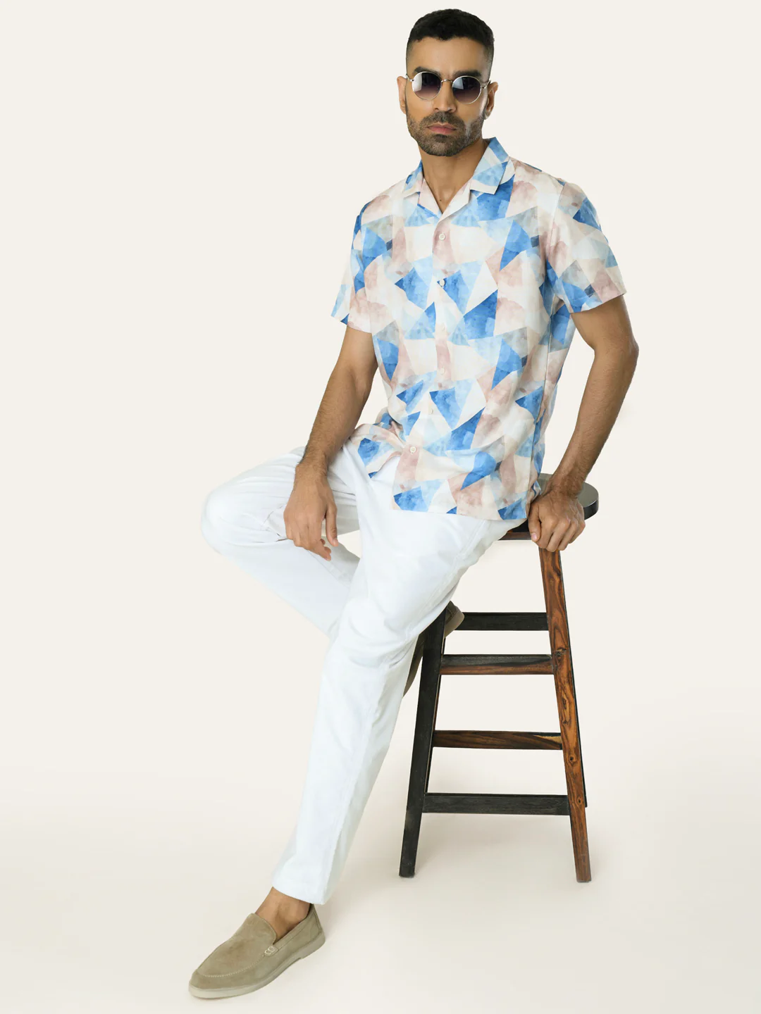 Blue Printed Rayon Shirt - Image 6