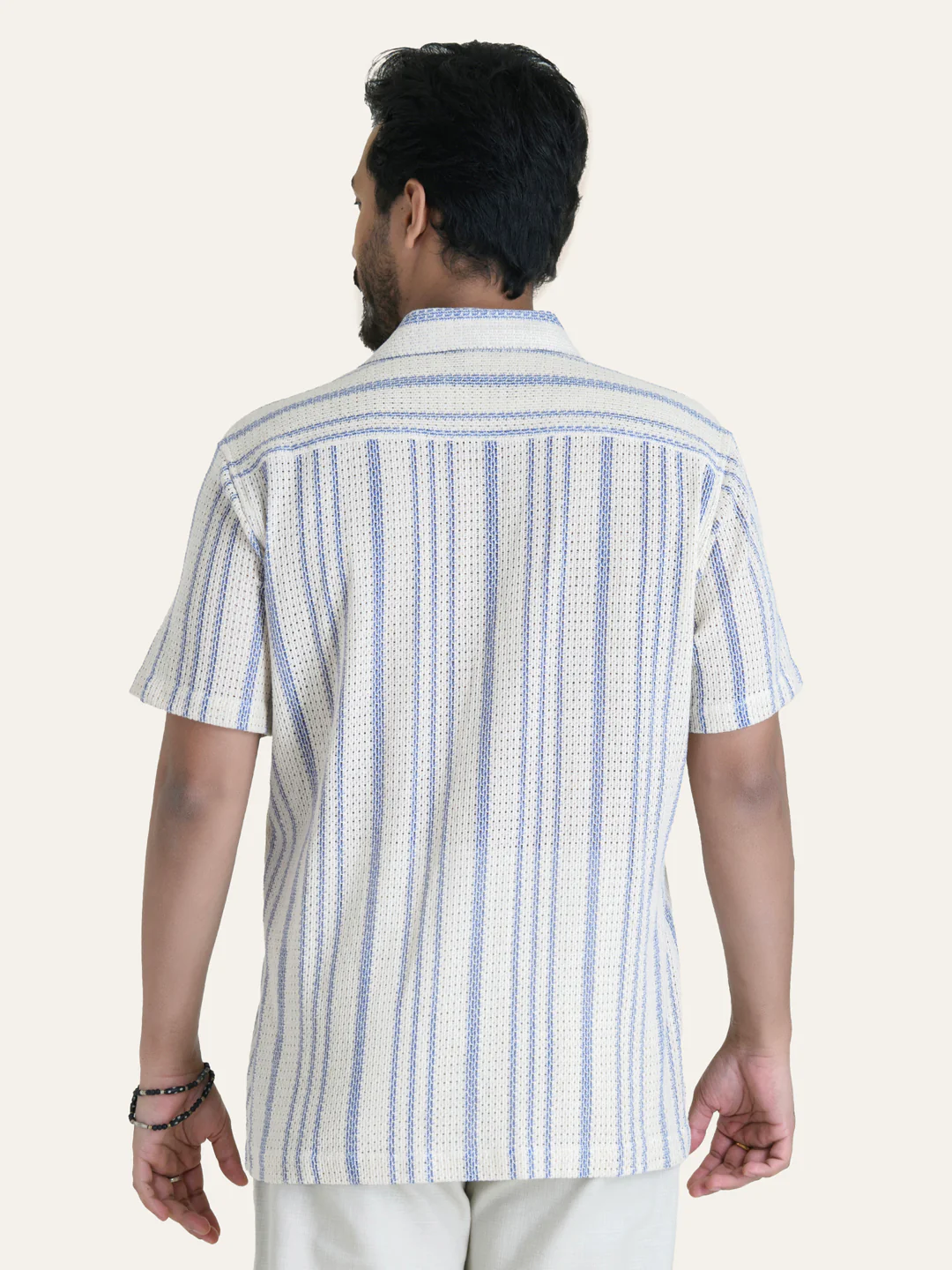 Blue Striped Crochet Shirt - Image 7