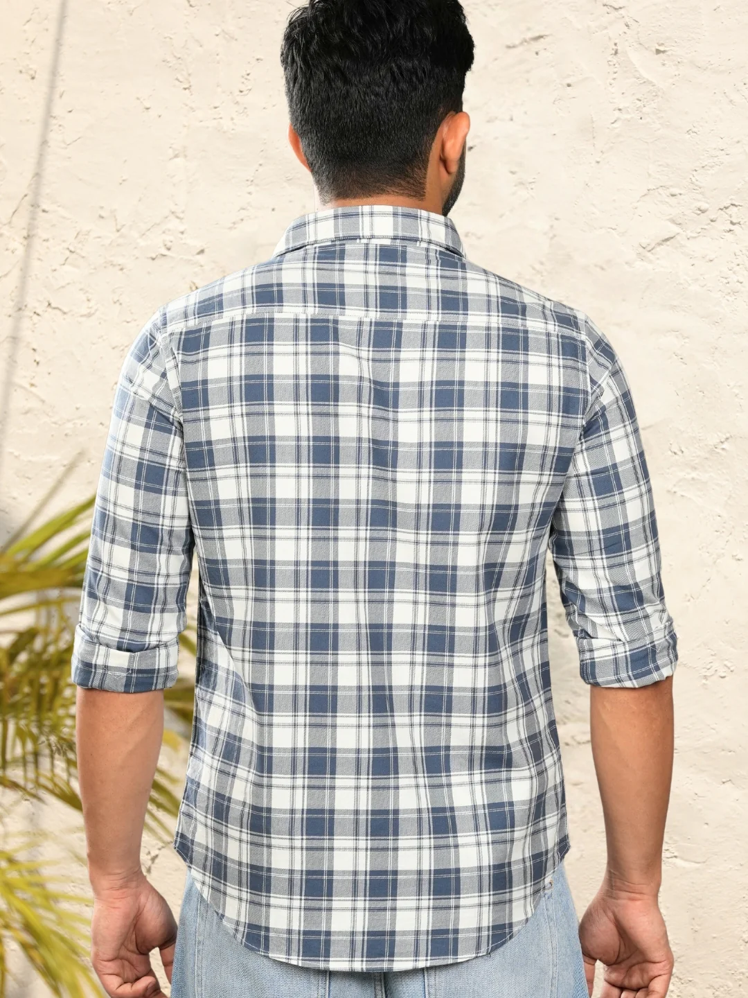 Cameo Blue checks shirt - Image 4