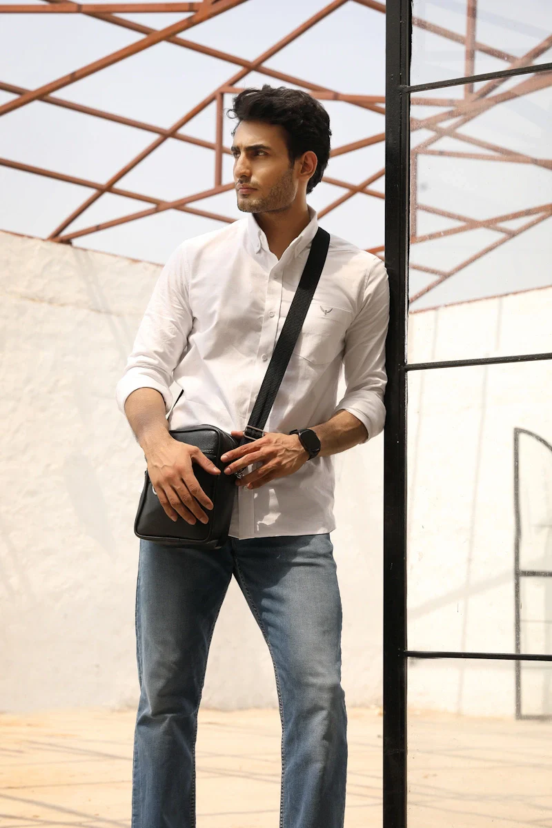 Crystal White Oxford Cotton Solid Shirt - Image 3