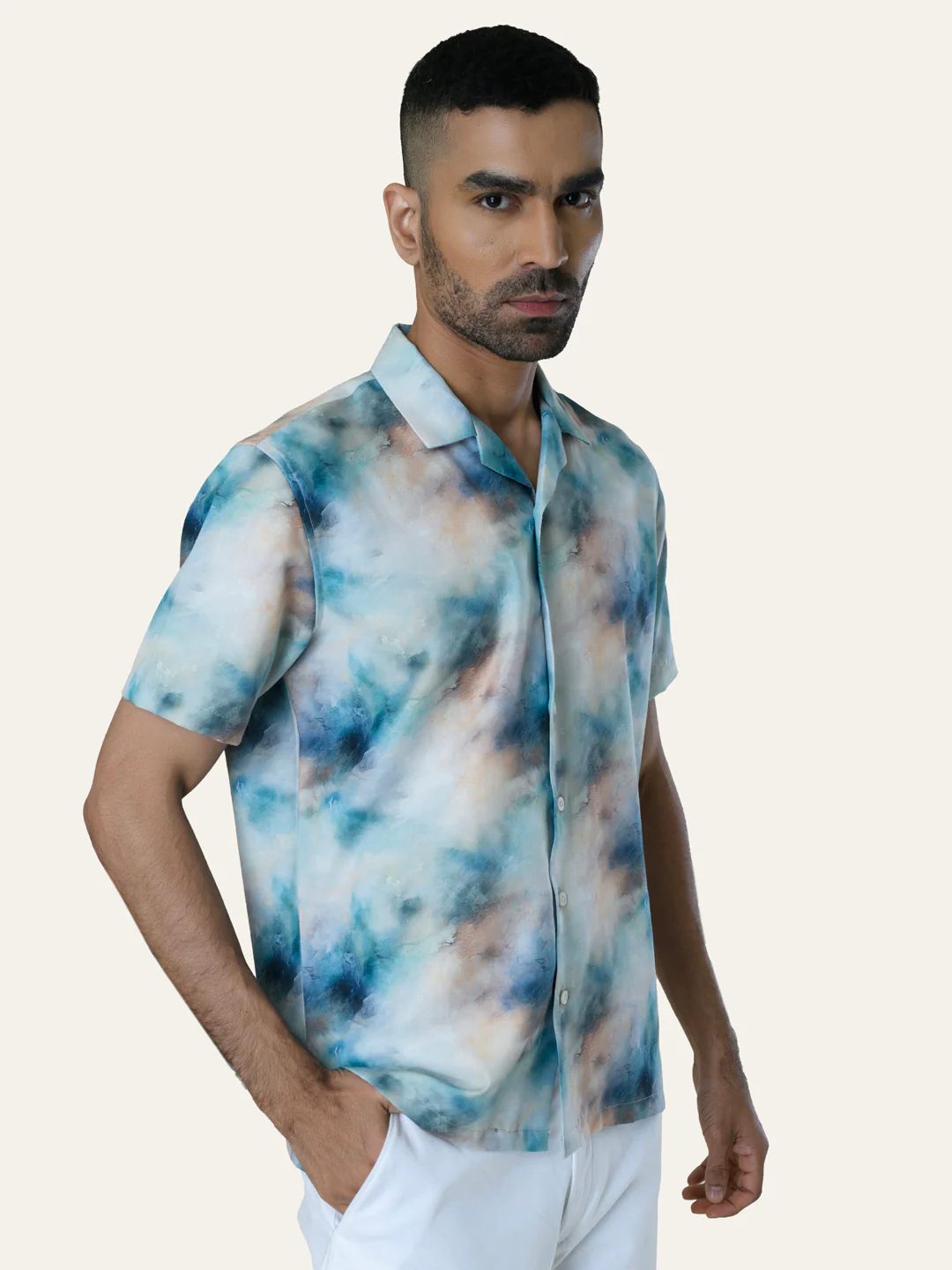 Green Printed Rayon Shirt - Image 3