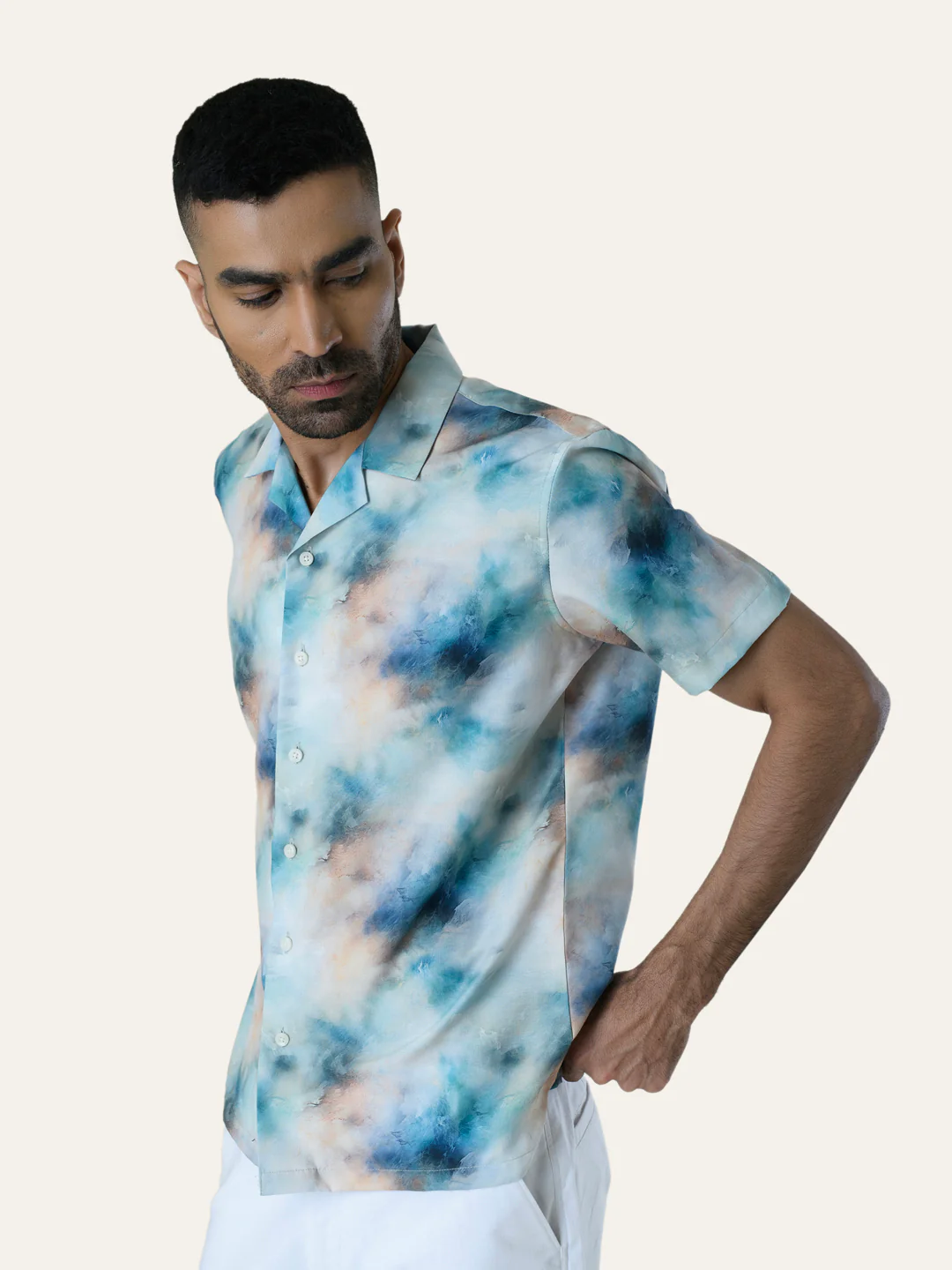 Green Printed Rayon Shirt - Image 4