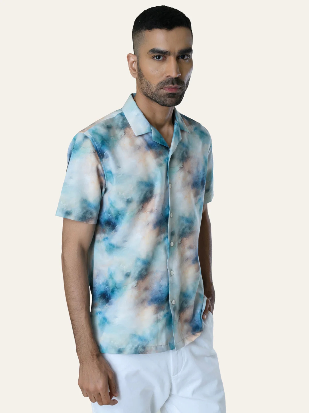 Green Printed Rayon Shirt - Image 6