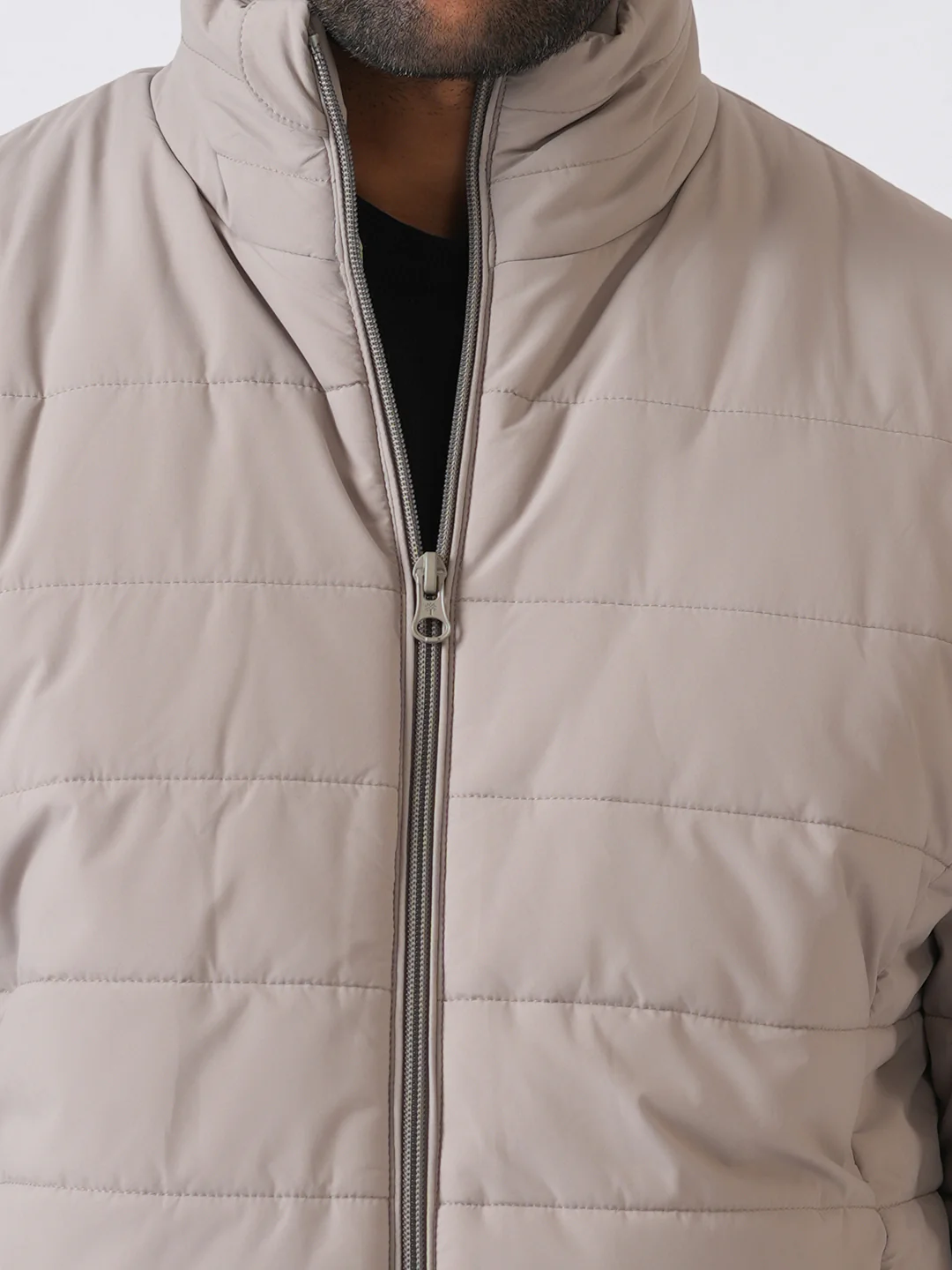 Ivory Solid Lightweight Puffer Jacket - Image 5