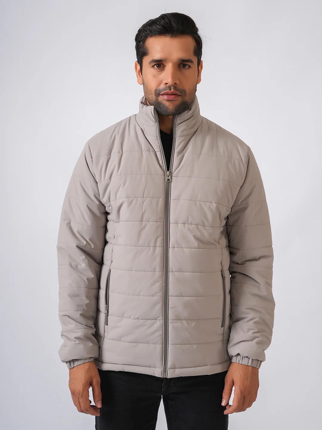 Ivory Solid Lightweight Puffer Jacket - Image 7