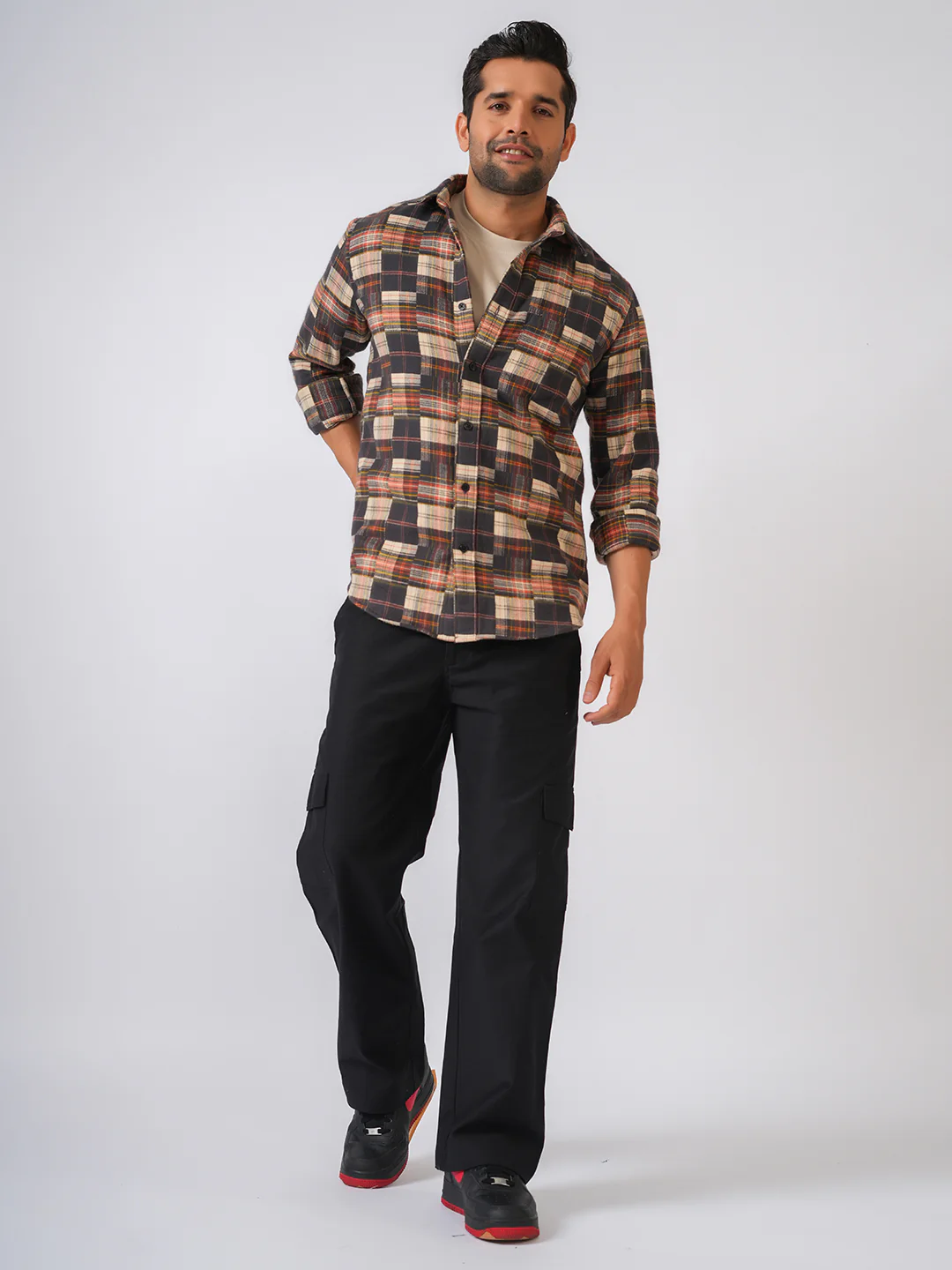 Red Flannel Checked Slim Fit Shirt - Image 5