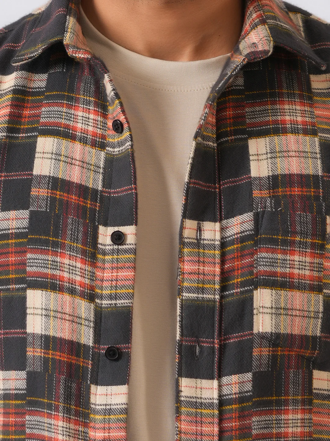 Red Flannel Checked Slim Fit Shirt - Image 6