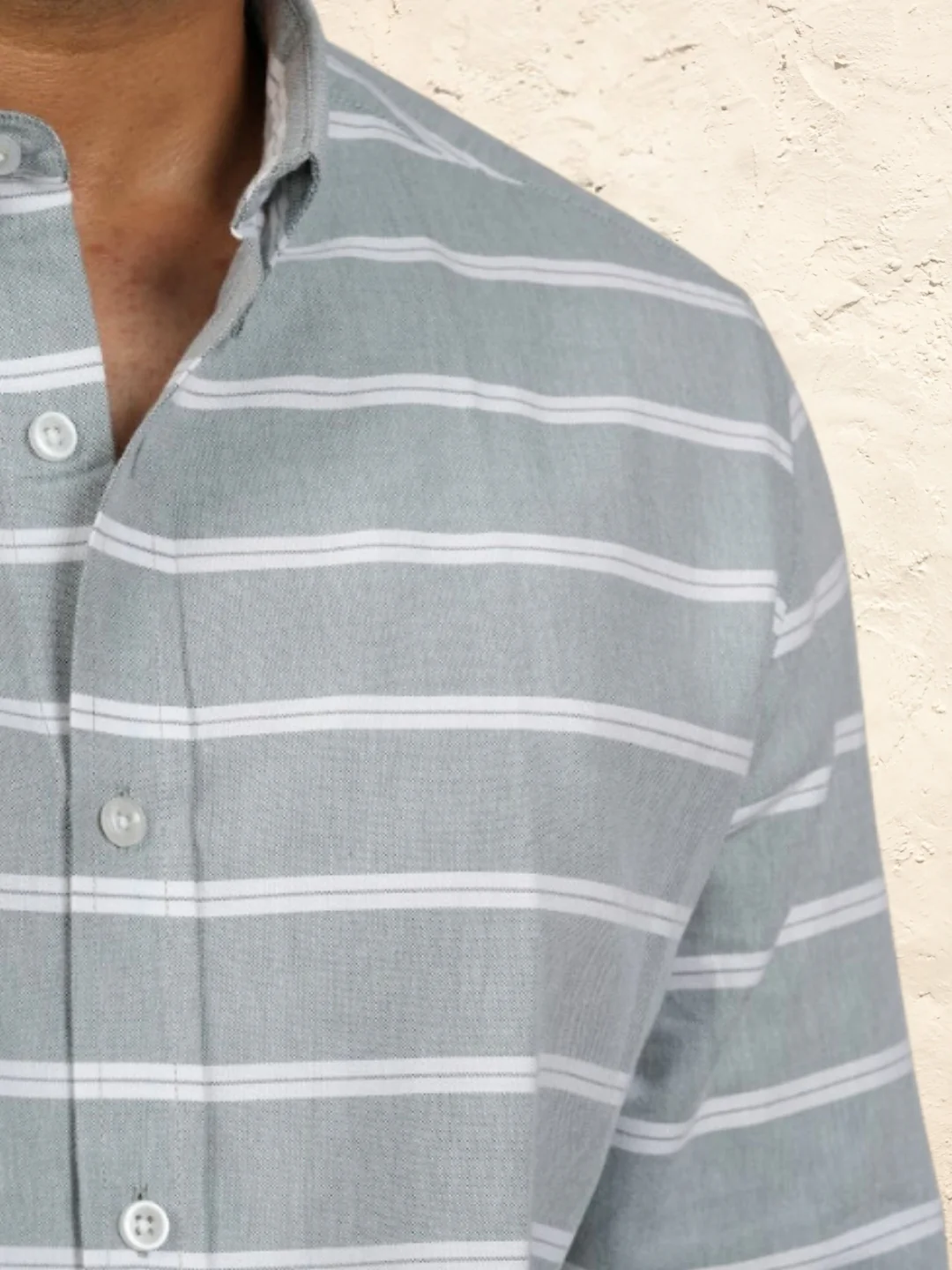 Mint Green Horizontal Stripes shirt - Image 4