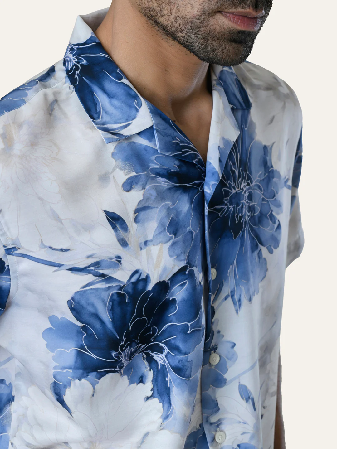 Off White Printed Rayon Shirt - Image 6