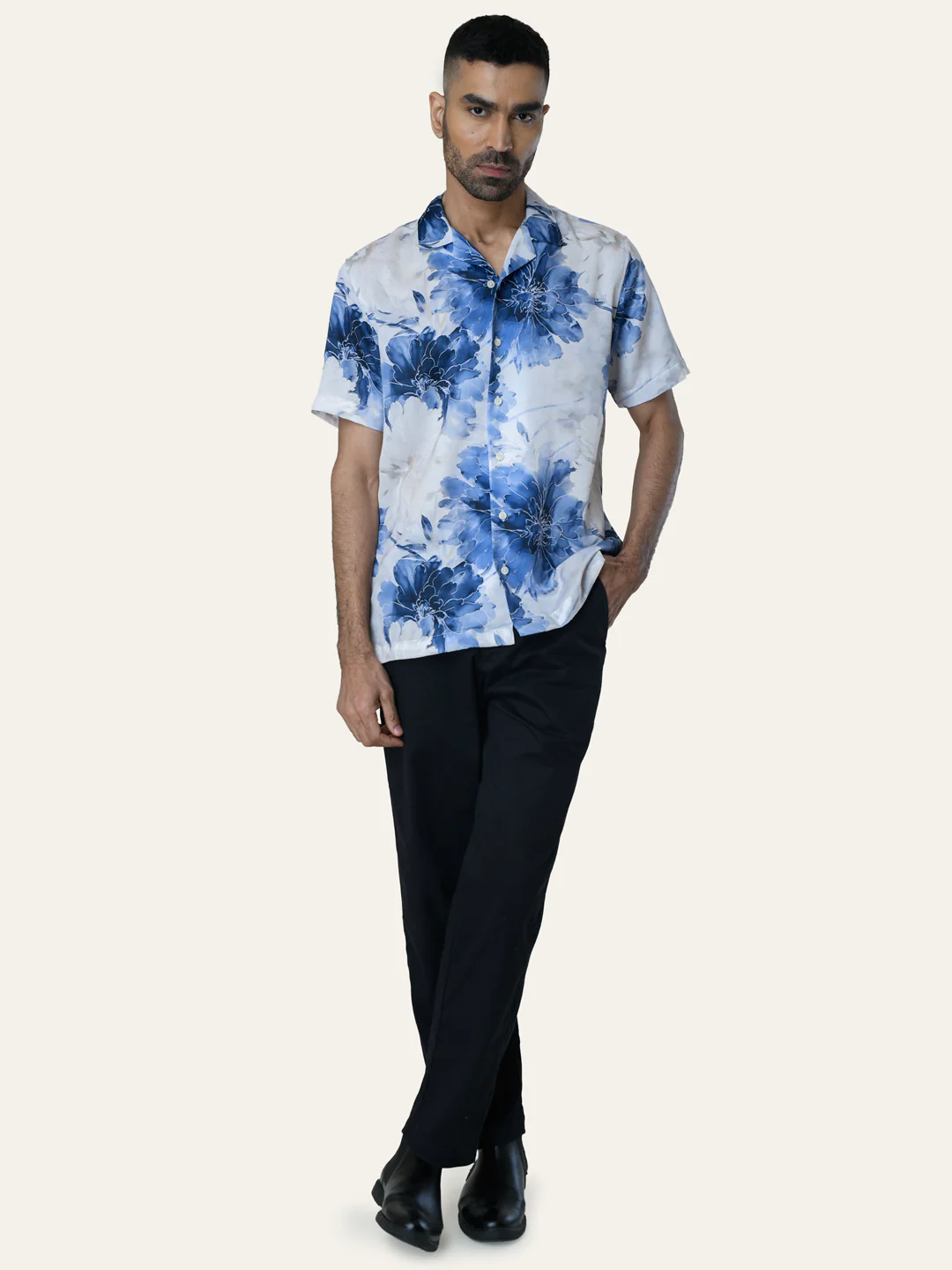 Off White Printed Rayon Shirt - Image 7